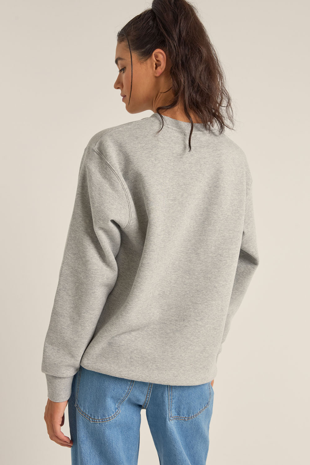 Rhythm - Flagship Boyfriend Crew - Grey Heather - Back