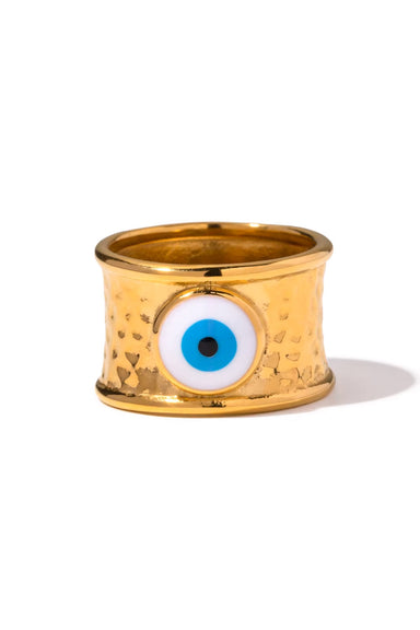 Pearl of the West - Evil Eye Hammered Ring