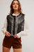 Free People - Travelers Leather Vest - Black Cream - Front