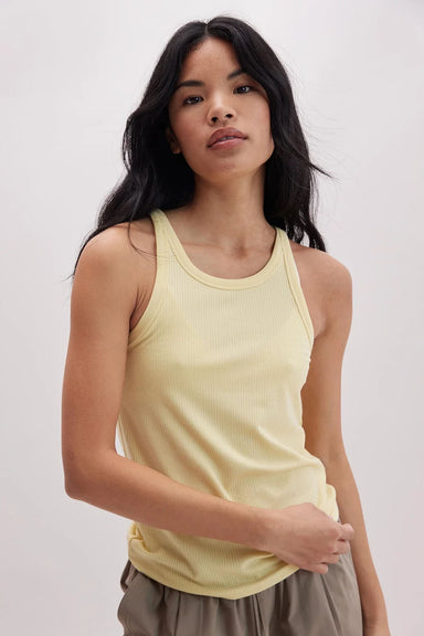 Richer Poorer - Recycled Rib Tank - Butter - Front