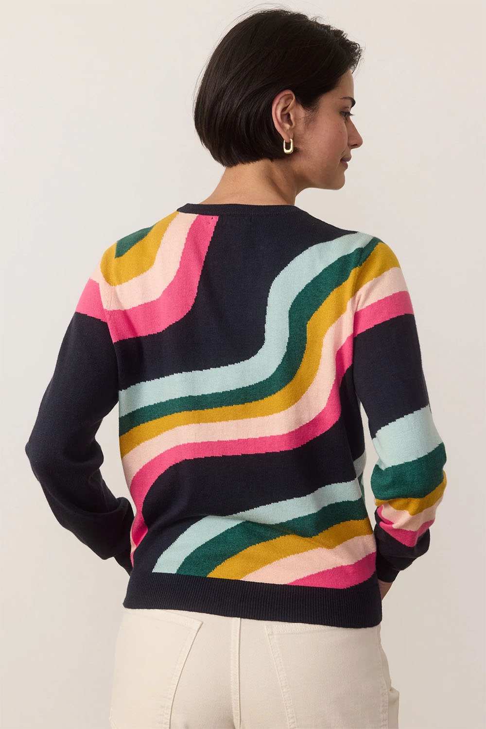 Marine Layer - Icon Sweater - Midnight Rainbow - Back