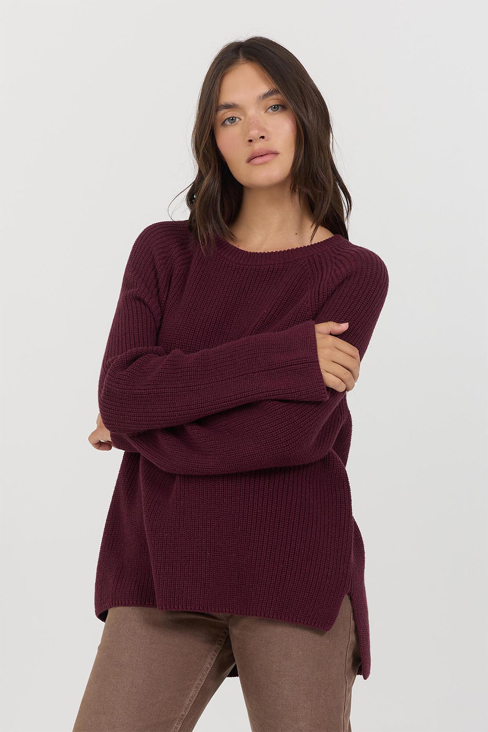 Stitches & Stripes - Alice Pullover - Oxblood