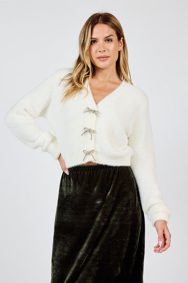 Sadie & Sage - Porcelain Cardigan - Ivory - Front