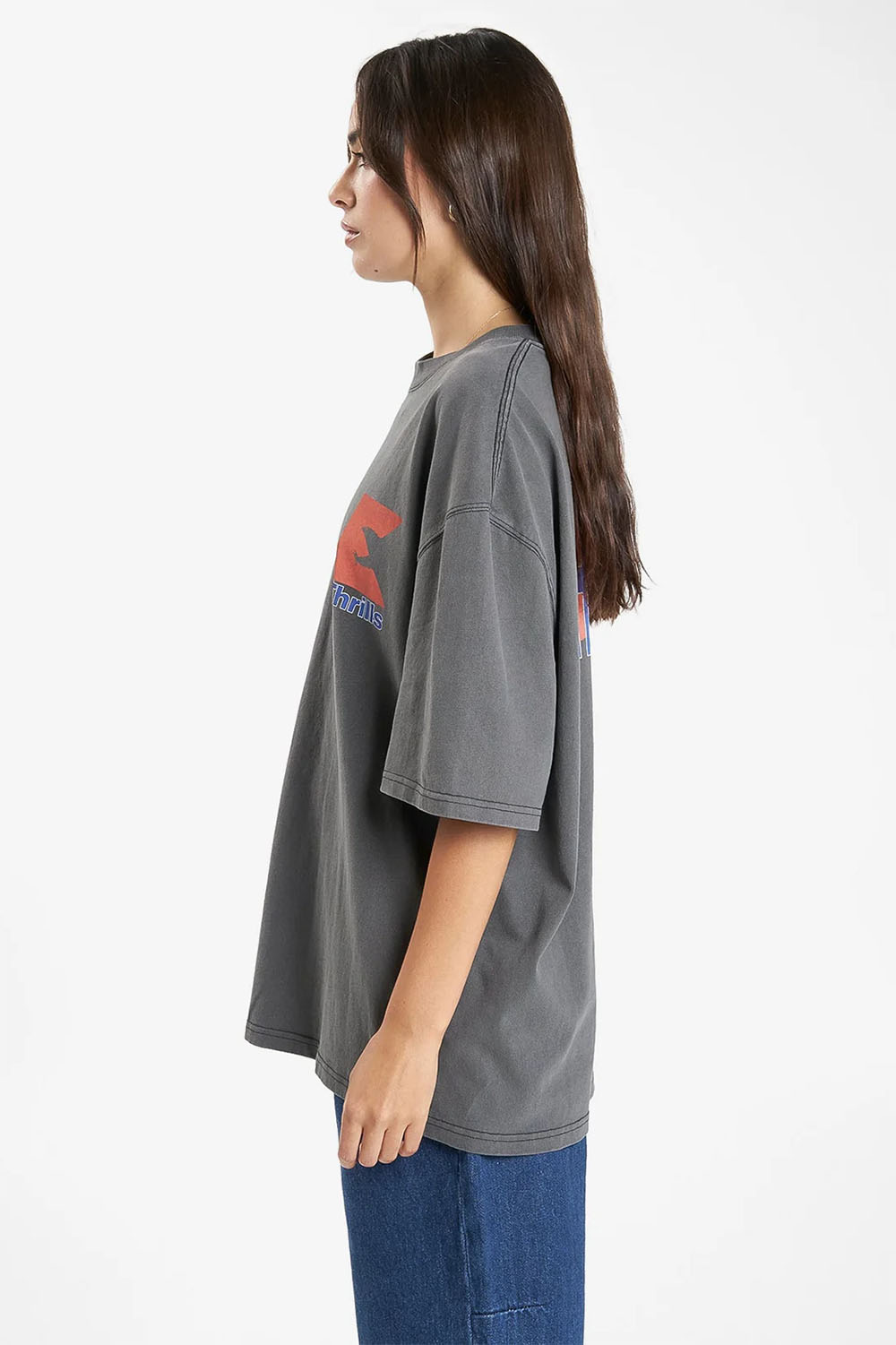 Thrills - United Front Oversized Tee - Merch Black - Side