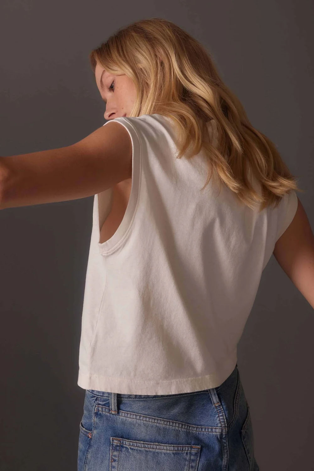 Richer Poorer - Relaxed Muscle Tee - Bone - Back