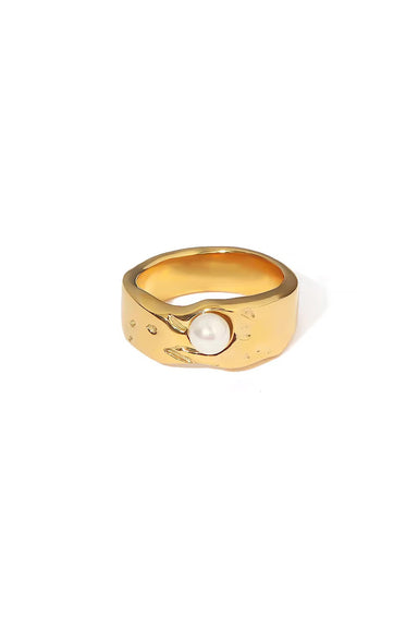 Pearl of the West - Poppy Ring - 18K GP Stainless