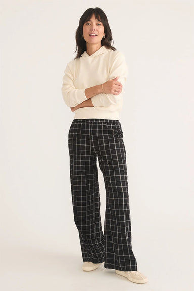 Marine Layer - Allison Trouser - Black/White Check - Front