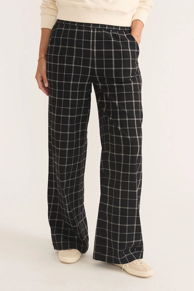 Marine Layer - Allison Trouser - Black/White Check - Front