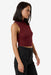 Thrills - Petra Mesh Top - Dark Cherry - Side