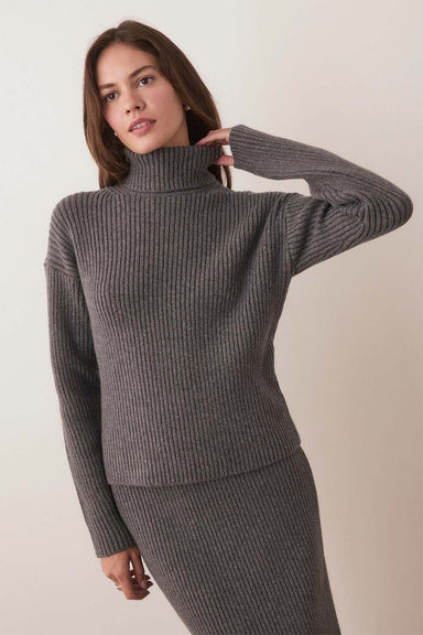 Marine Layer - Isla Knit Turtleneck - Charcoal - Front