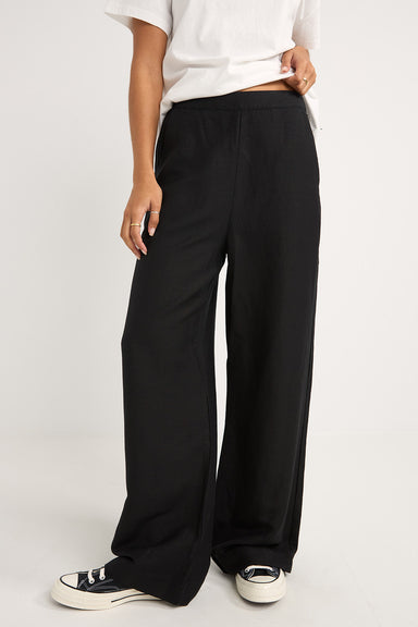 Rhythm - Stevie Wide Leg Pant - Black - Front