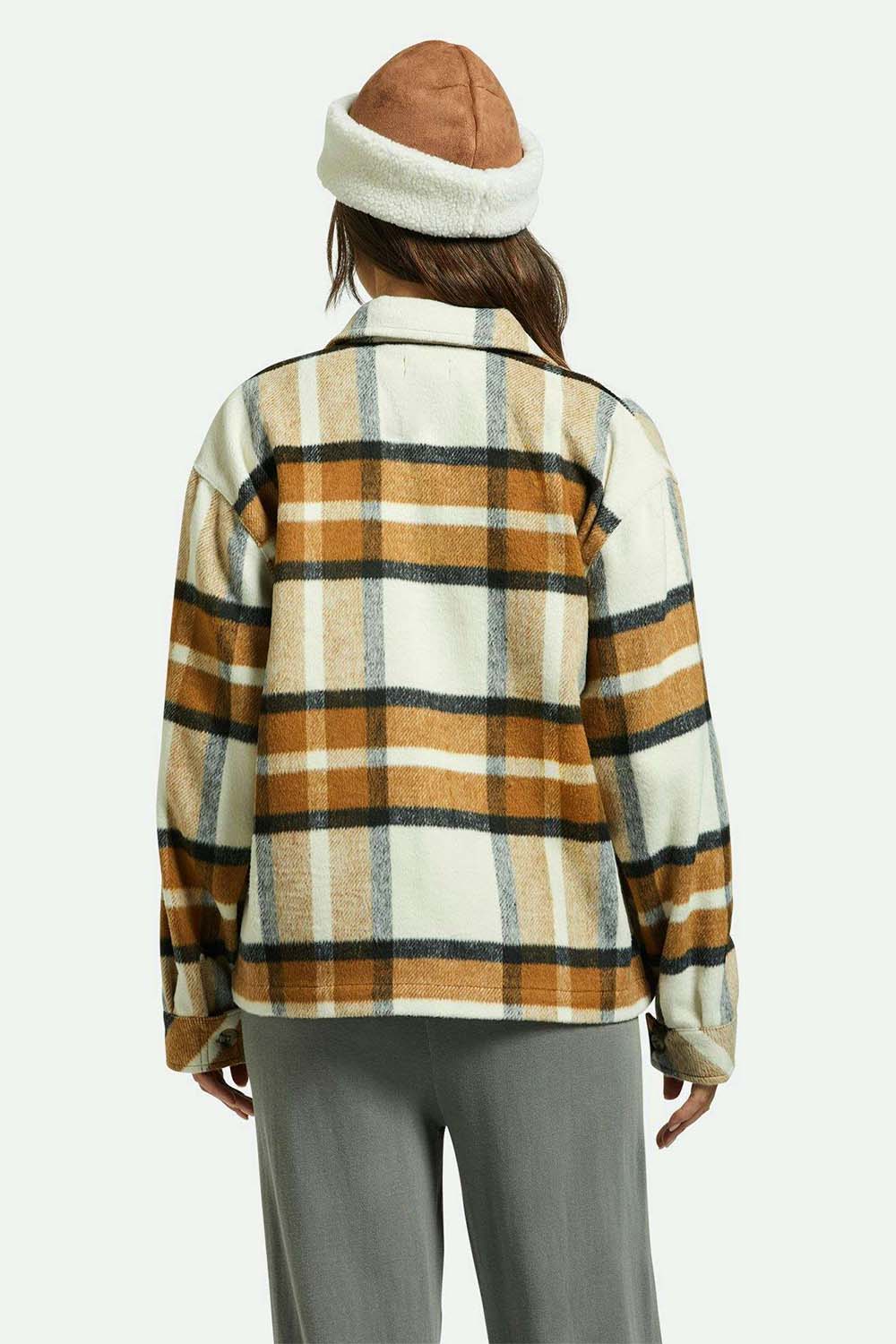 Brixton - Bowery Brushed Flannel - Washed Copper/Whitecap - Back