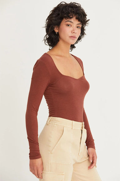 Double Zero - Knitted LS Bodysuit - Chestnut - Profile