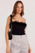 Mink Pink - Aster Feather Trim Top - Black