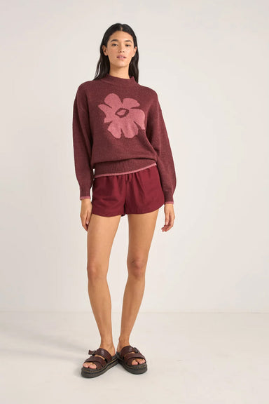 Rhythm - Juliet Floral Jumper - Burgundy