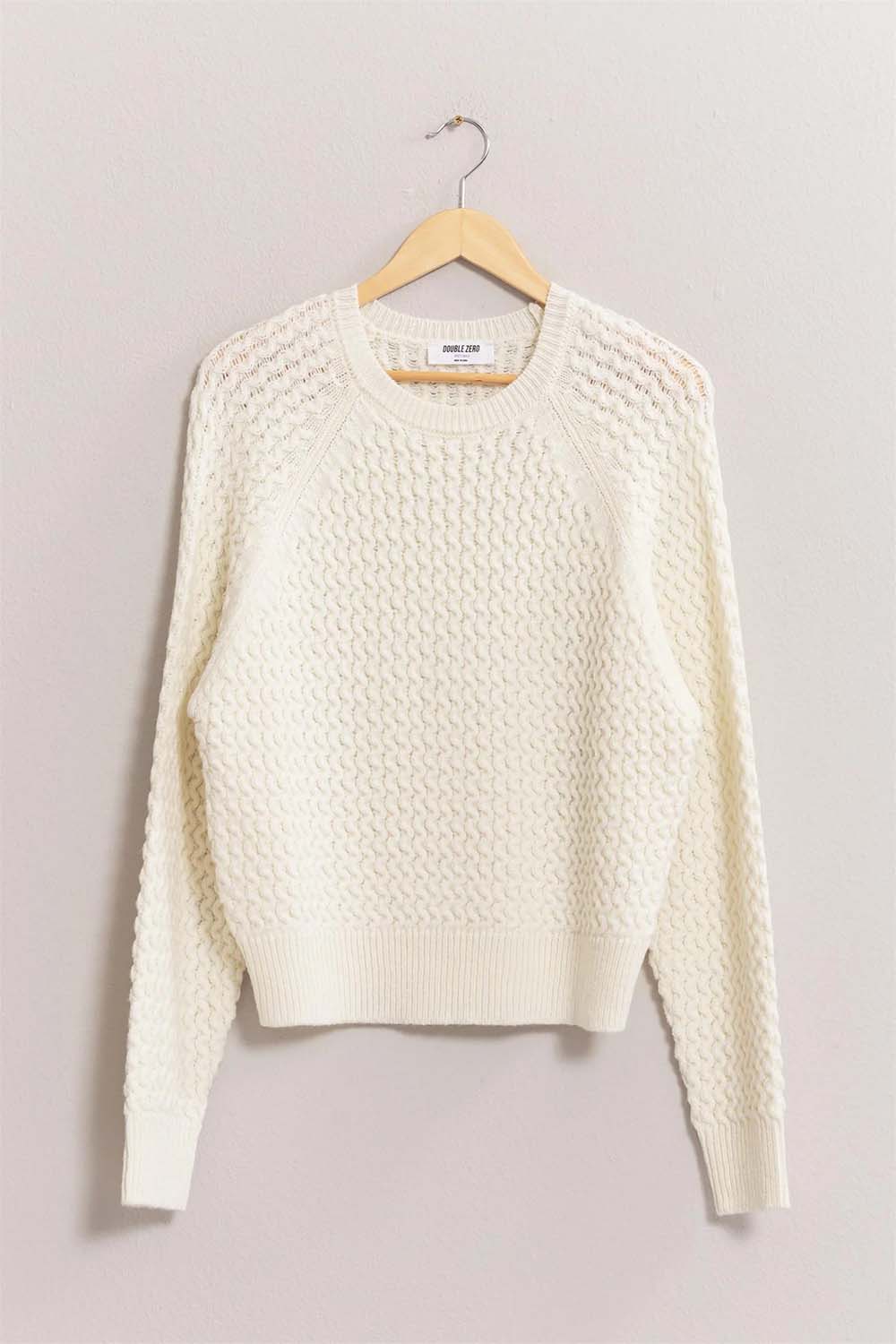 Double Zero - Zig Zag Sweater - Cream - Front