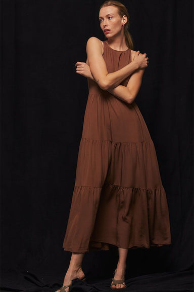 Richer Poorer - Tiered Maxi Dress - Caramel - Front