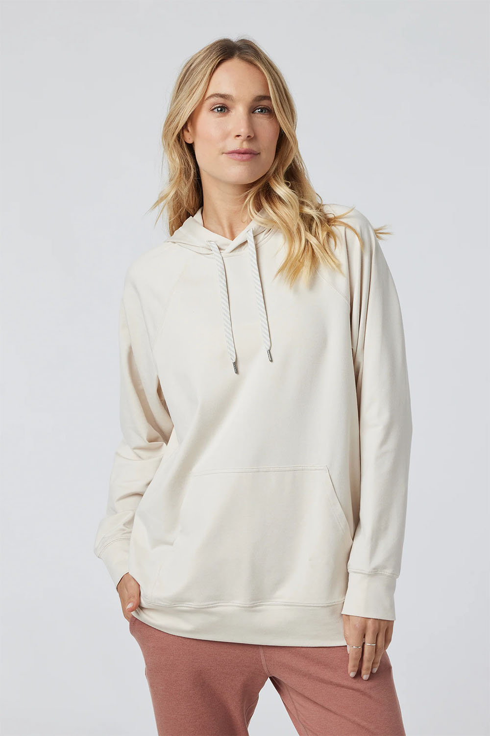 Vuori - Halo Oversized Hoodie - Milkweed Heather - Profile