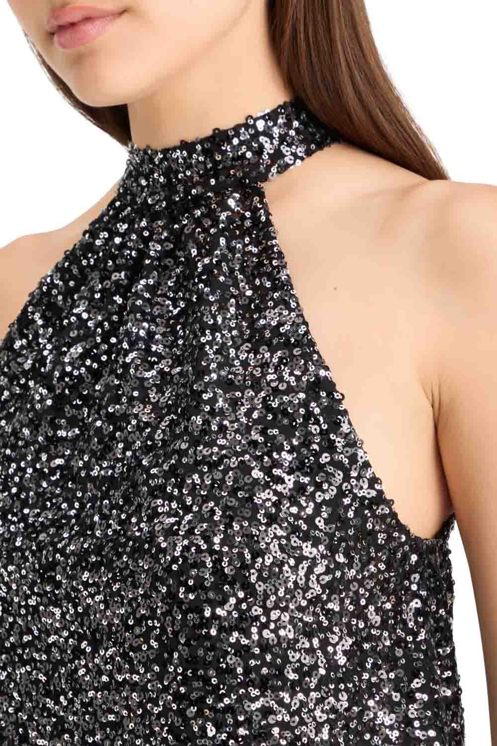 Scotch & Soda - Sequin Tank Top - Silver Black Sequins - Detail