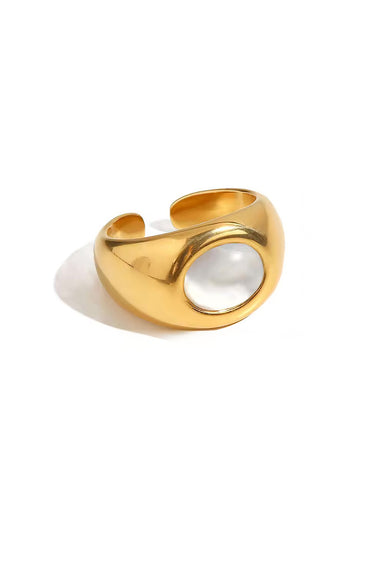 Pearl of the West - Cat Eye Ring - 18K Gold Plated Stainless