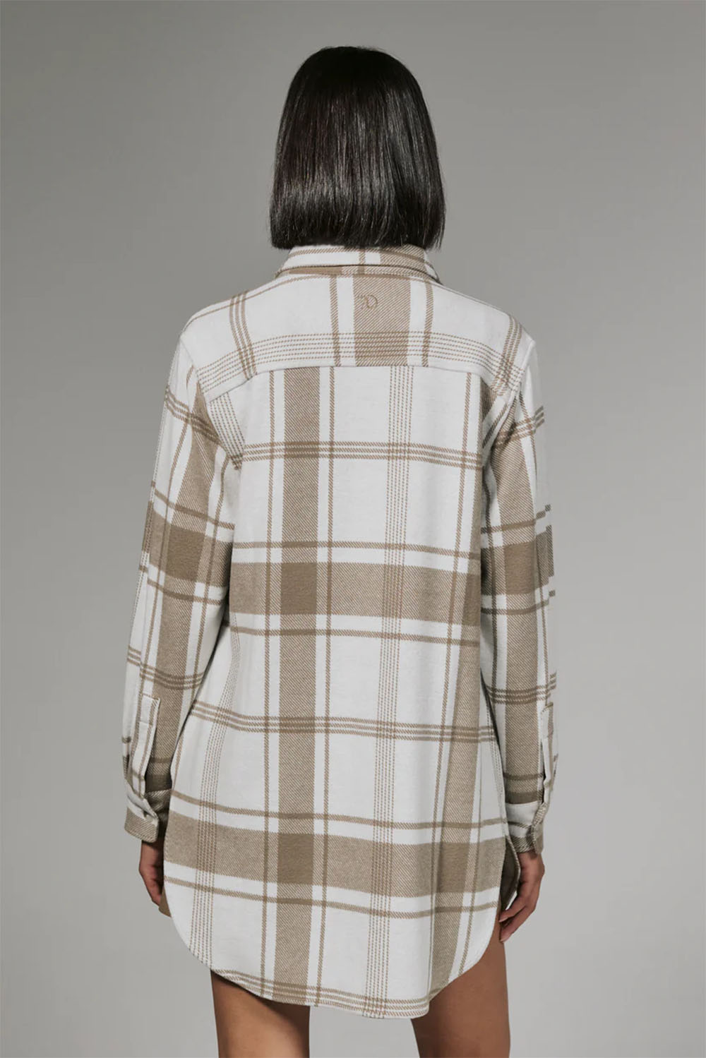 7 Diamonds - Generation Plaid Shacket - Sand - Back