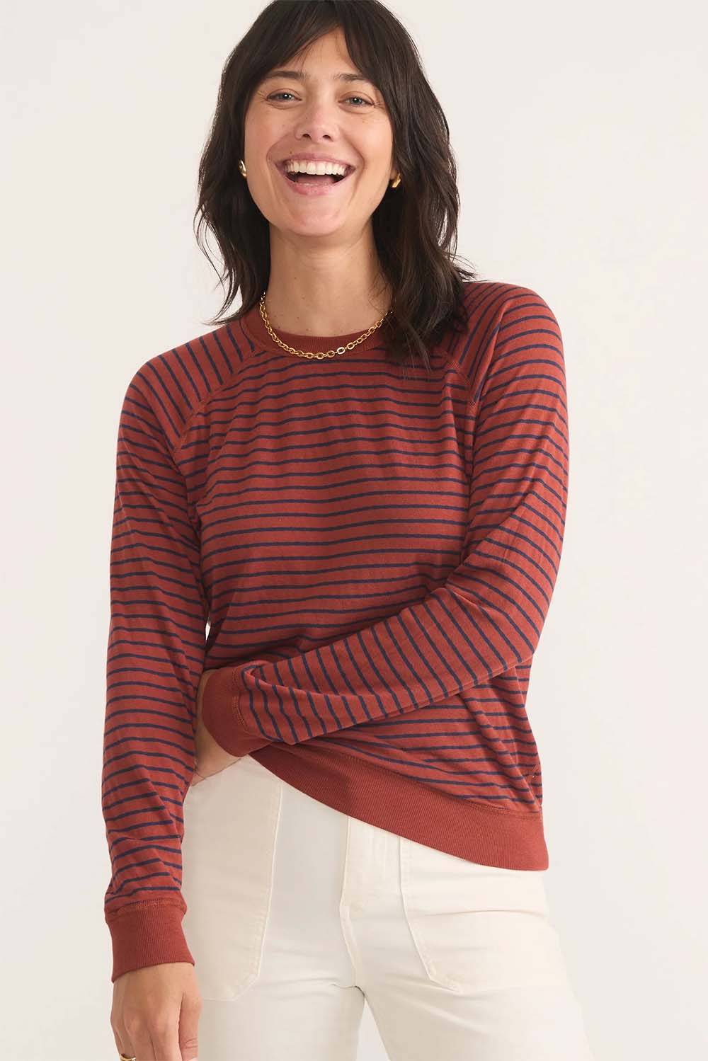 Marine Layer - Reversible Raglan Top - Deep Clay - Front