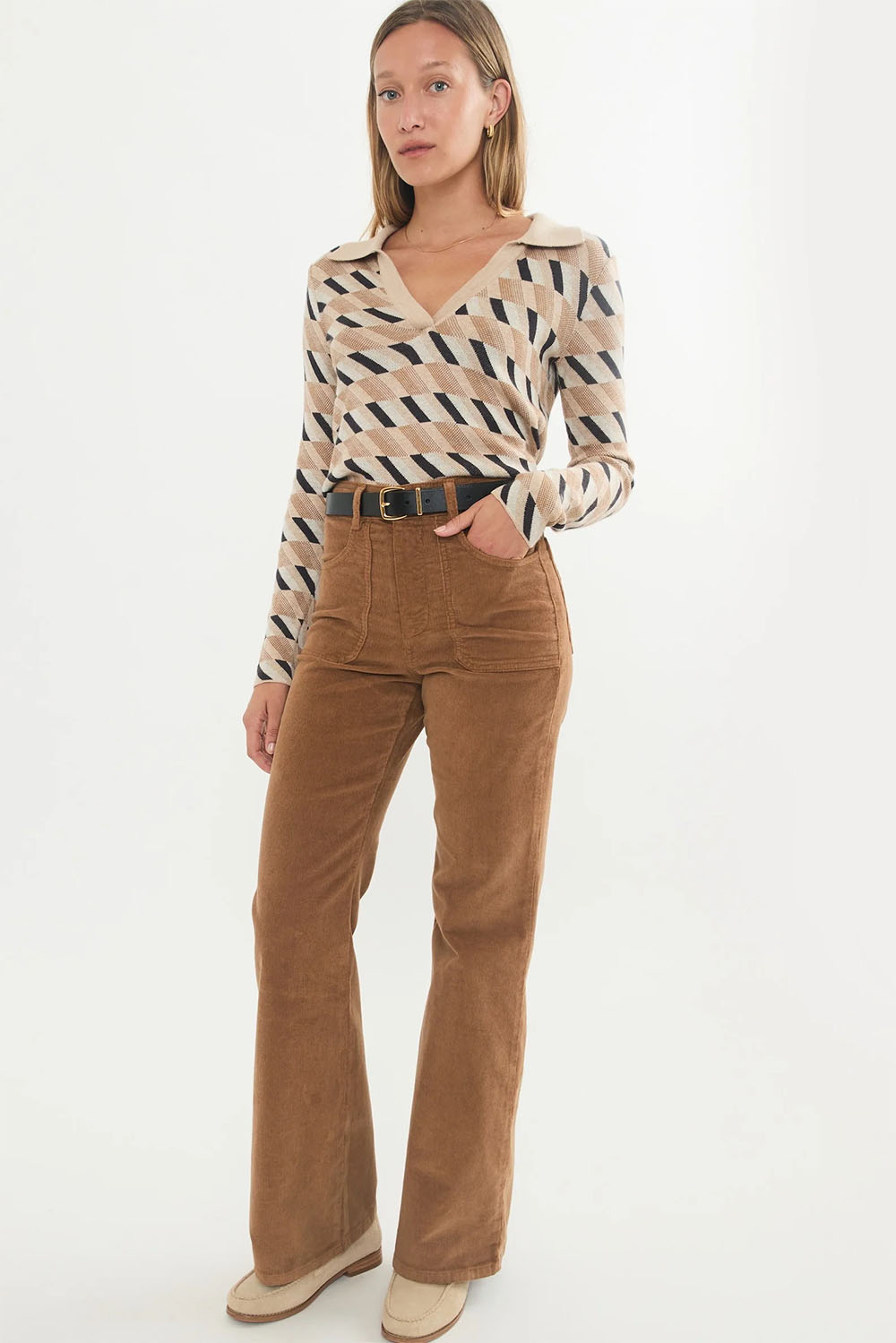 Marine Layer - Bridget Cord Flare Pant - Rust