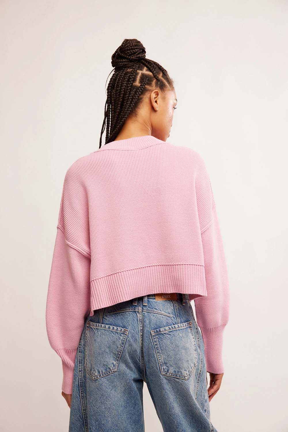 Free People - Easy Street Crop Pullover - Lollipop - Back