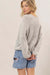 Double Zero - Melange Knit Sweater Pullover - Silver - Back