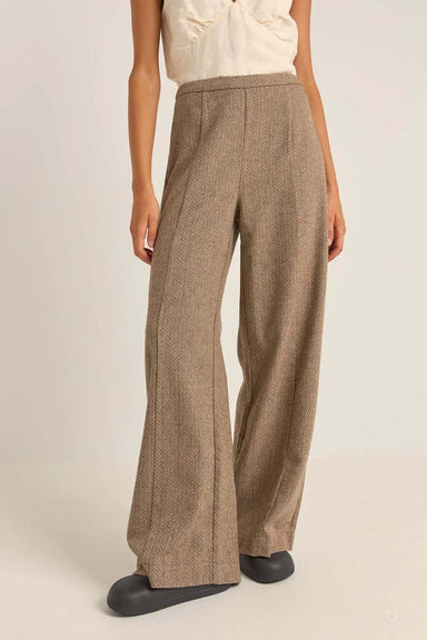 Rhythm - Whitehaven Wide Leg Pant - Chocolate - Front