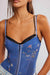 Free People - Printed Night Rhythm Bodysuit - Blue Floral Combo - Detail