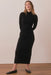 Marine Layer - Lexi Ruched Turtleneck Dress - Black - Front