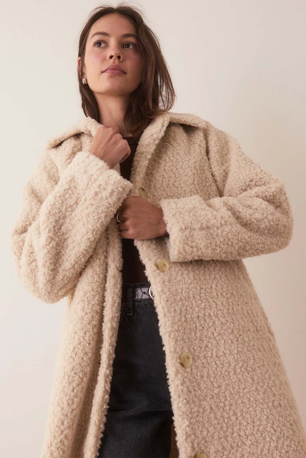 Marine Layer - Aspen Coat - Cream - Detail