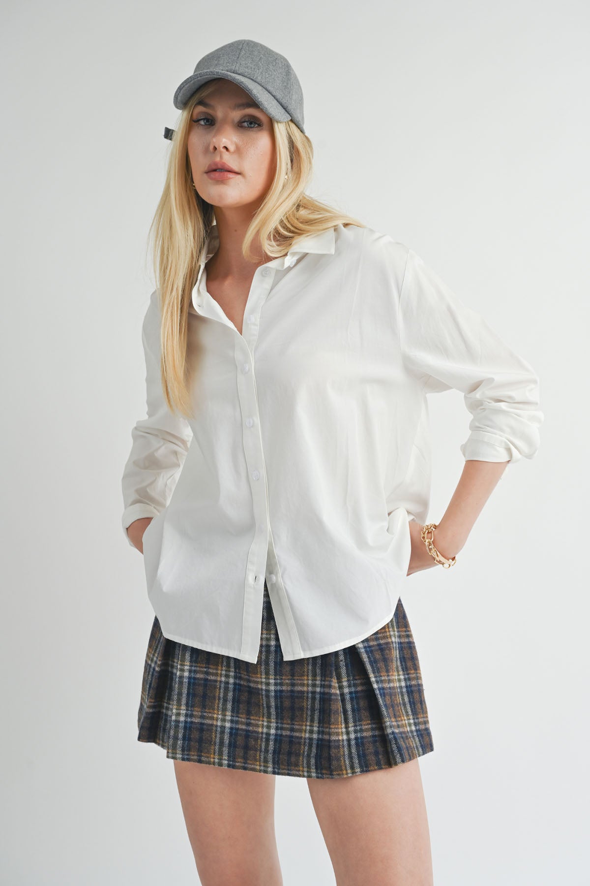 Sage the Label - So Classic Button Up Shirt - White - Front