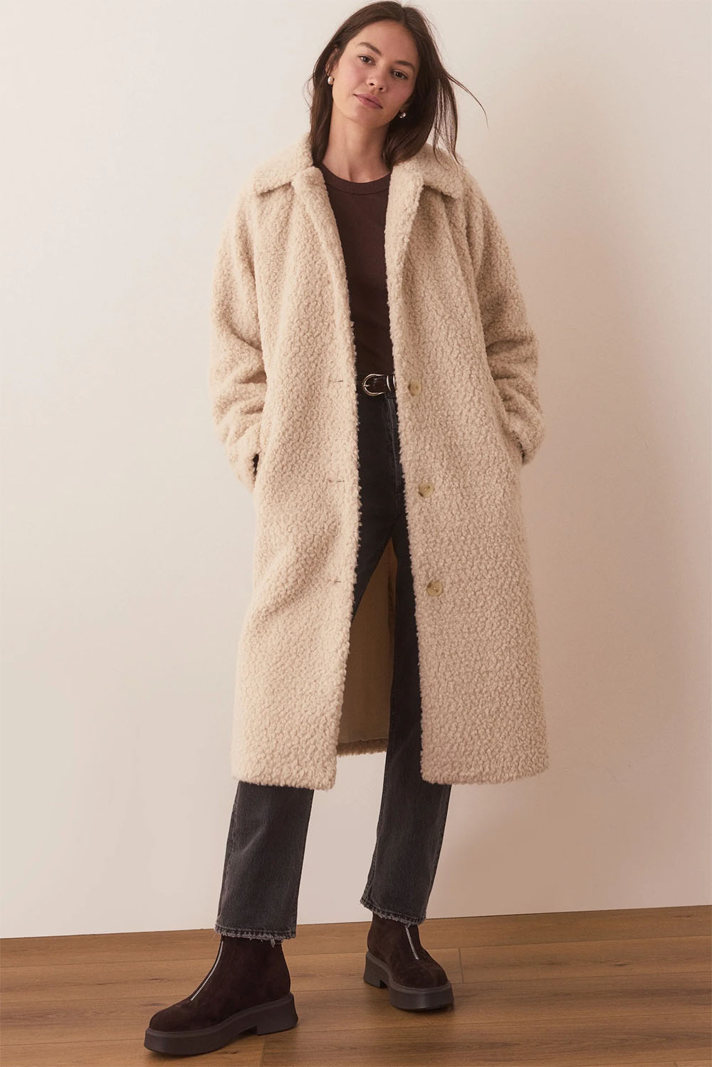 Marine Layer - Aspen Coat - Cream - Front