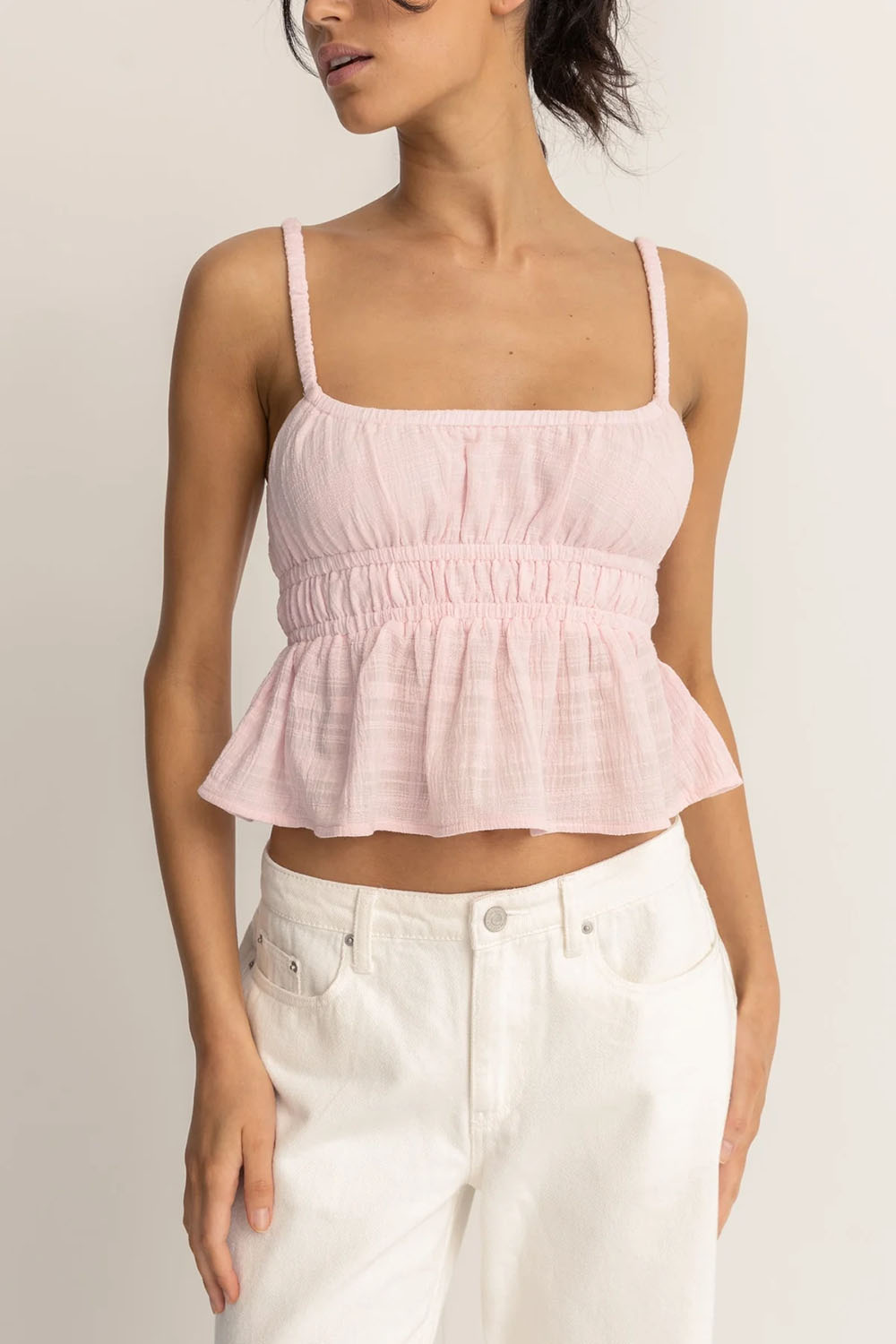 Rhythm - Babydoll Tank - Pink - Front