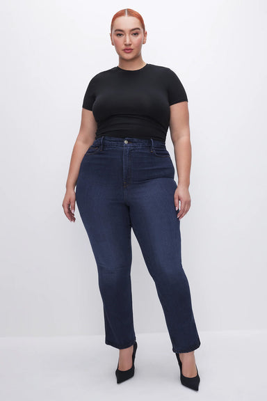 Good American - Good Curve Straight Jeans - Indigo - Front