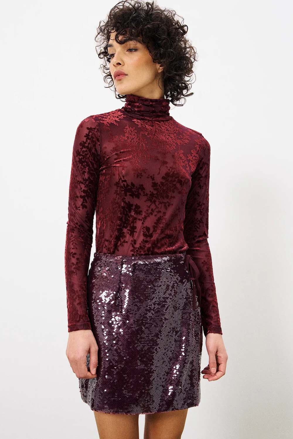 FRNCH - High Winter Woven Skirt - Bordeaux