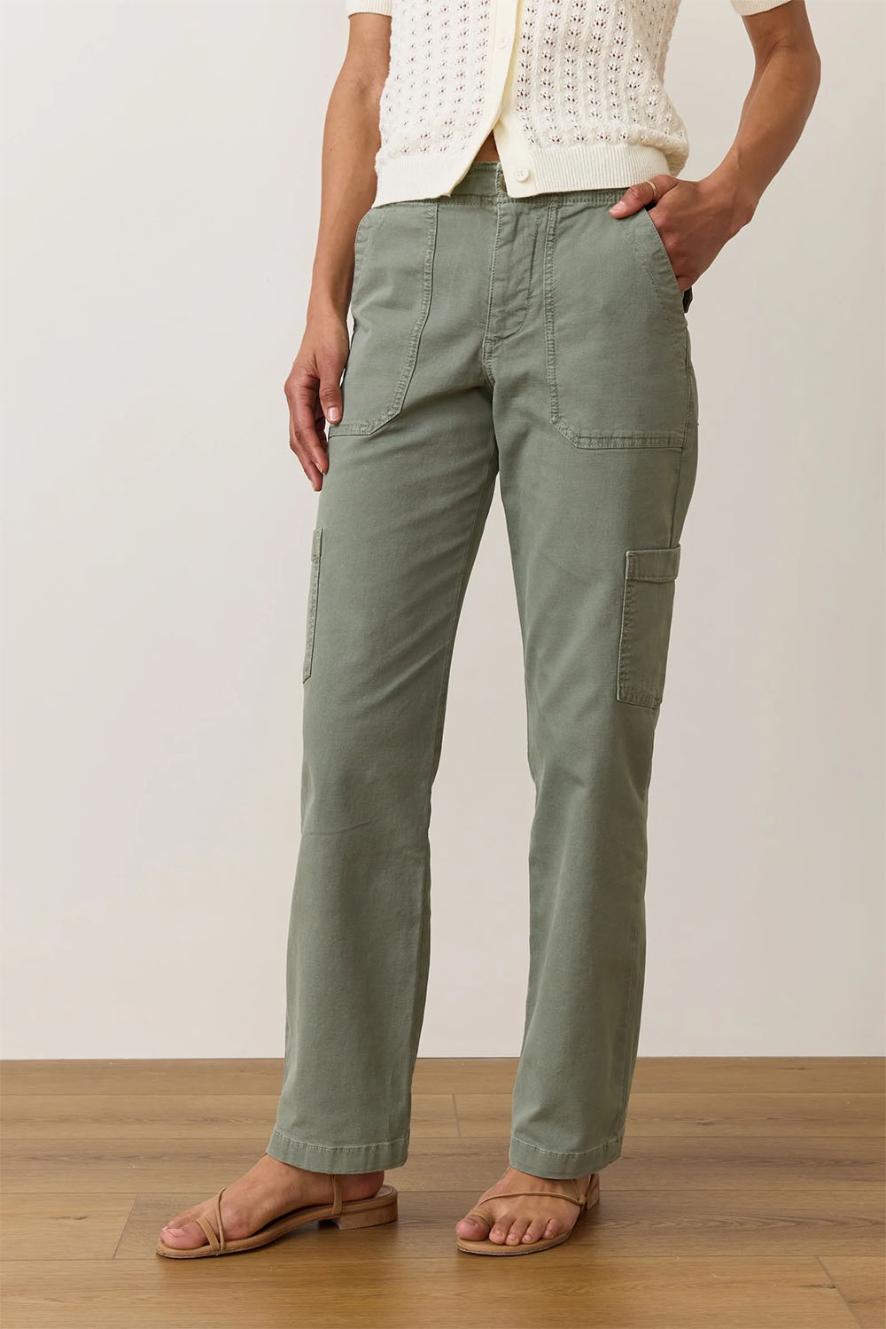 Marine Layer - Aria Utility Pant - Vintage Olive - Front