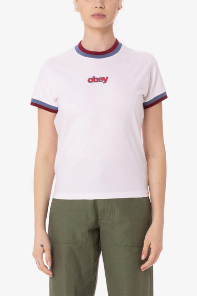 Obey - Penny Ringer Tee - White - Front