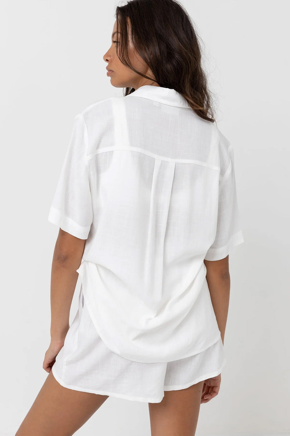 Rhythm - Classic Lounge Shirt - White - Back