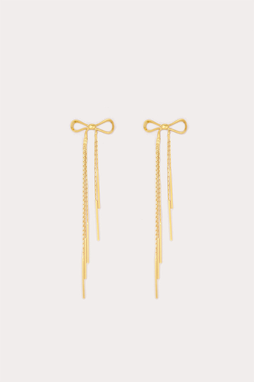 Petit Moments - Long Bow Earrings - Gold