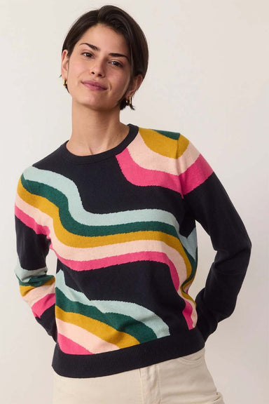 Marine Layer - Icon Sweater - Midnight Rainbow - Front