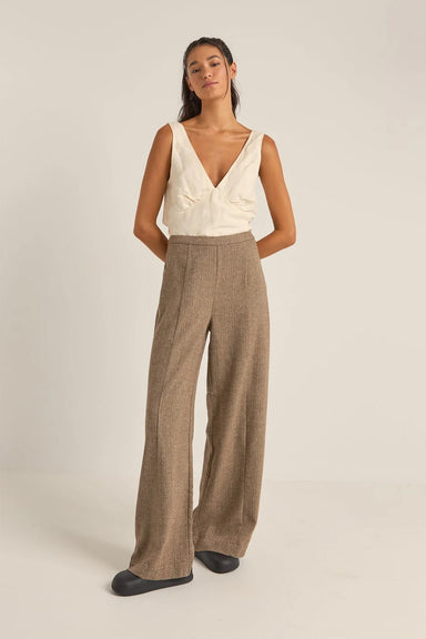 Rhythm - Whitehaven Wide Leg Pant - Chocolate