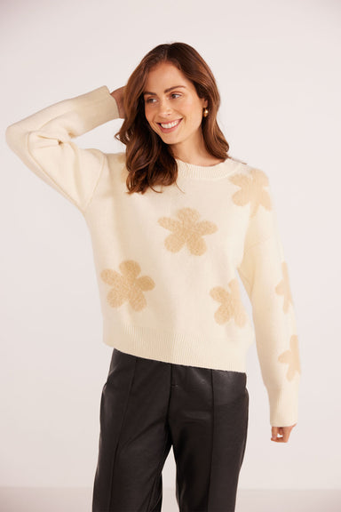 Mink Pink - Daisy Fluffy Knit Jumper - Cream