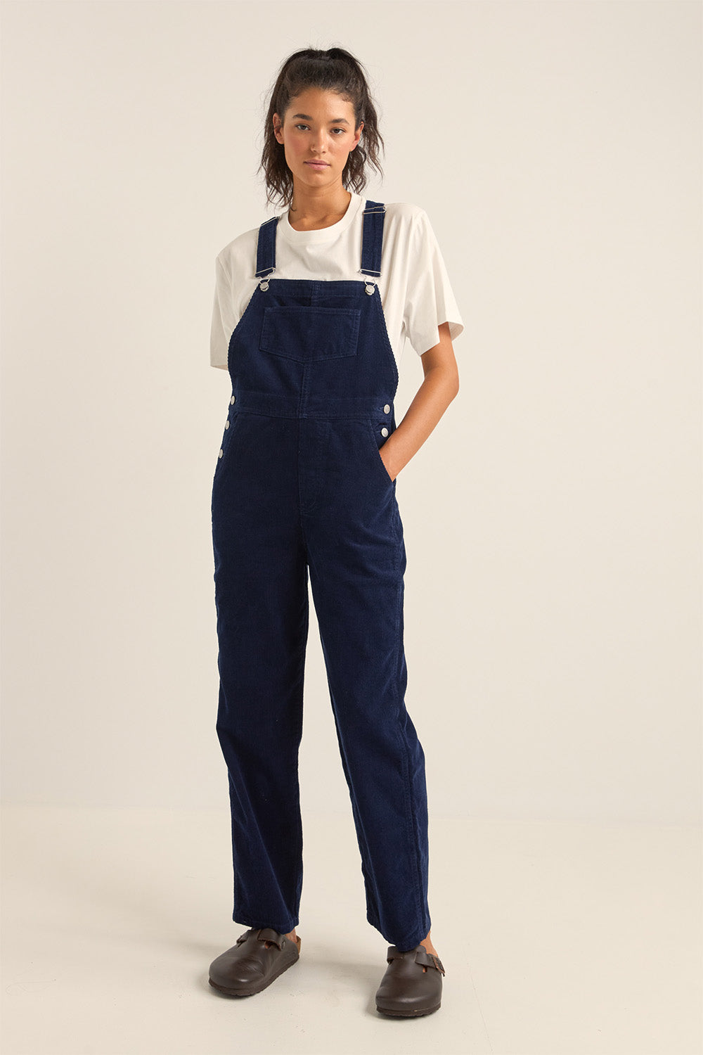 Rhythm - Cord Overalls - Navy - Front