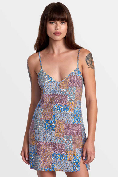 RVCA - Slip Up Dress - Federal Blue - Front