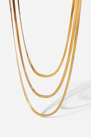 Pearl of the West - Maya Triple Chain - 18K Gold Plated Stainless