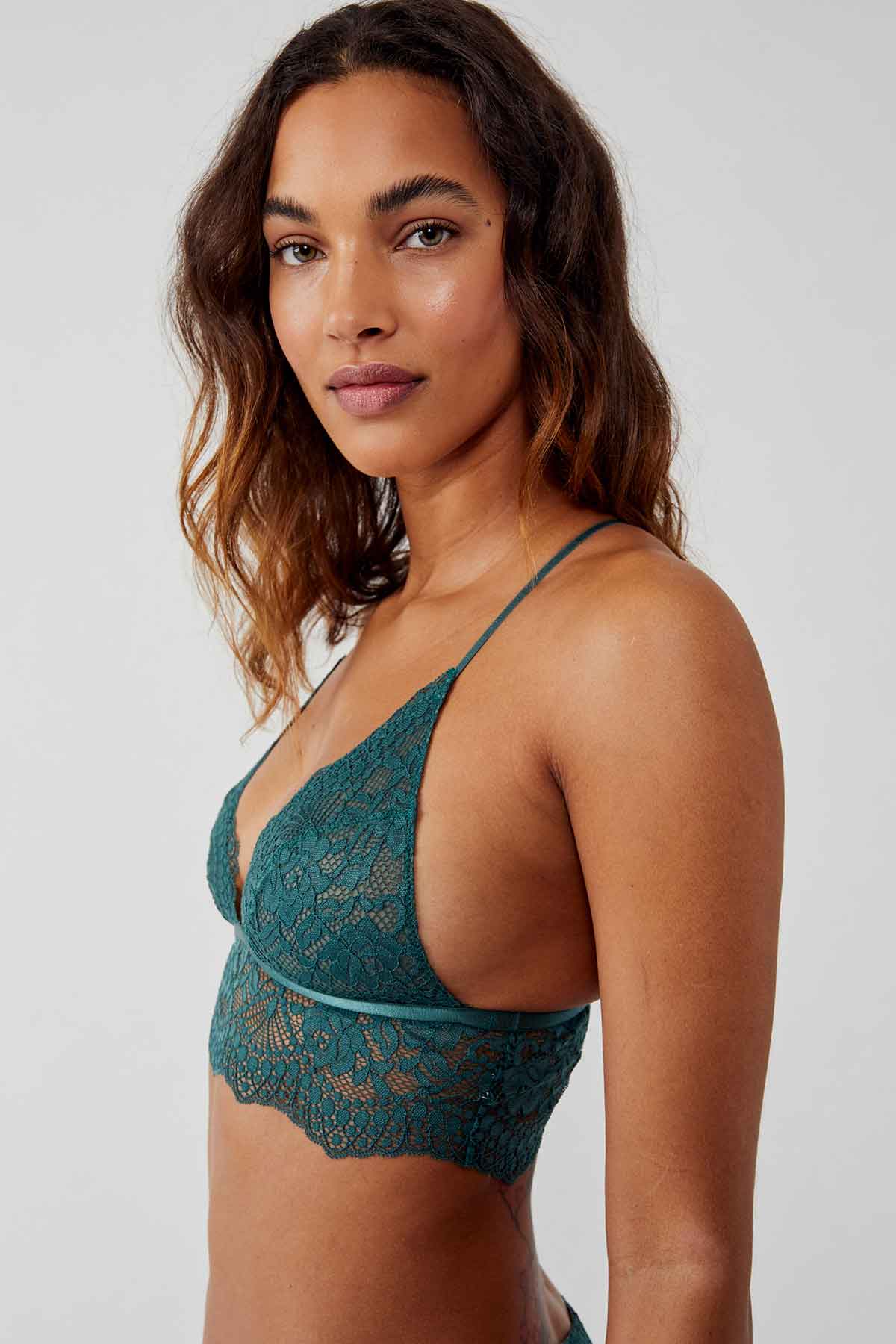 Free People Maya Lace Longline Bralette Large Women's Winter Wheat NWT -  $38 New With Tags - From N E S S